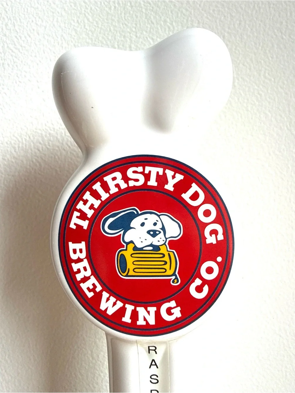 Thirsty Dog Brewing Bone Craft Beer Bar Tap Handle Raspberry Ale Breweriana Ohio